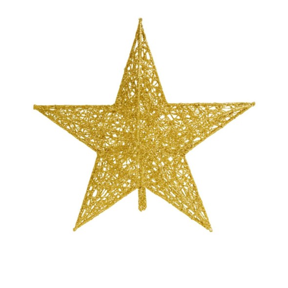 Estrella Decorativa Tope de Árbol 28 cm Dorada con Luces
