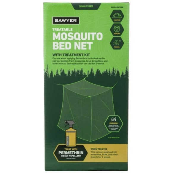 Mosquitero para Cama Sawyer 2,0 x 0,8 x 1,5 m – Protección contra Insectos