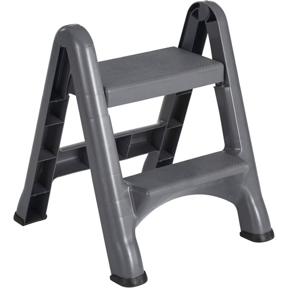 Escalera Plegable de 2 Peldaños Rubbermaid Gris – Modelo FG420903CYLND