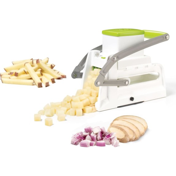 Starfrit 3 en 1 Cortadora de Papas Fritas y Verduras – Sistema de Palanca con Cuchillas Intercambiables