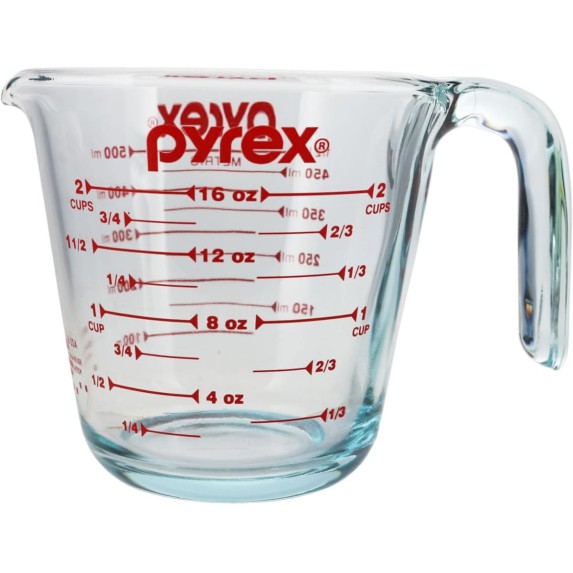 Taza Medidora de Vidrio Pyrex Prepware 500 ml – Apta para Microondas, Horno y Lavavajillas