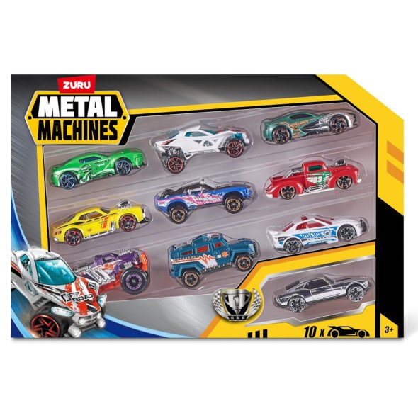 Pack 10 Autos Metálicos ZURU Metal Machines – Vehículos de Colección Surtidos #6750