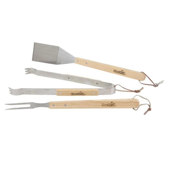 Set de herramientas para asado Char-Broil 3 piezas con mango de madera