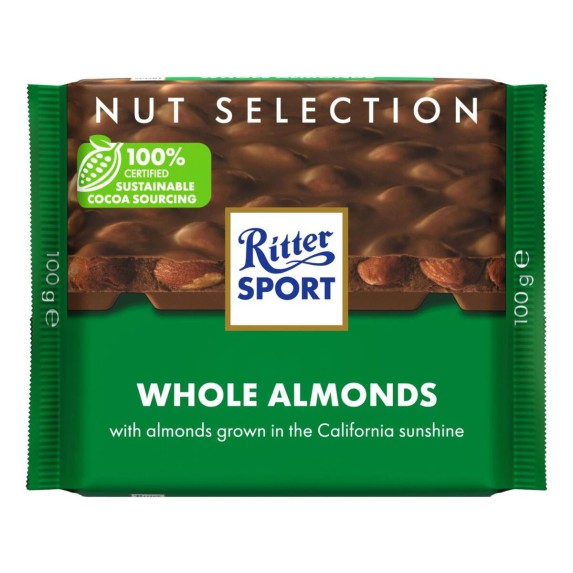Chocolate Ritter Sport con Almendras Enteras 100 g