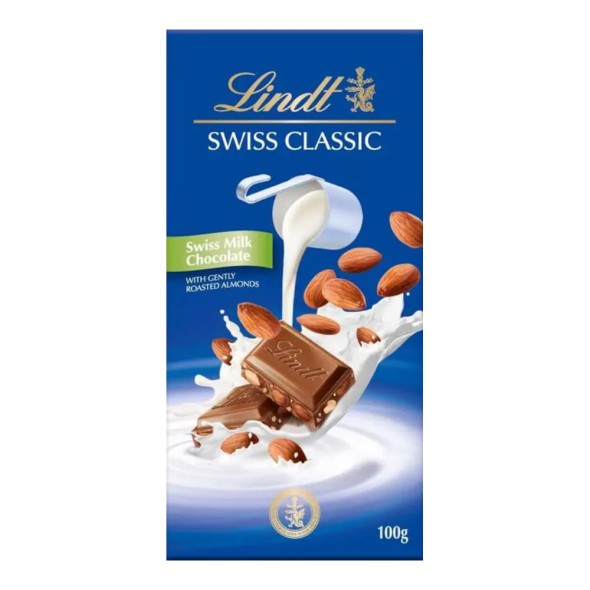 Chocolate Lindt Swiss Classic Leche con Almendras 100 g
