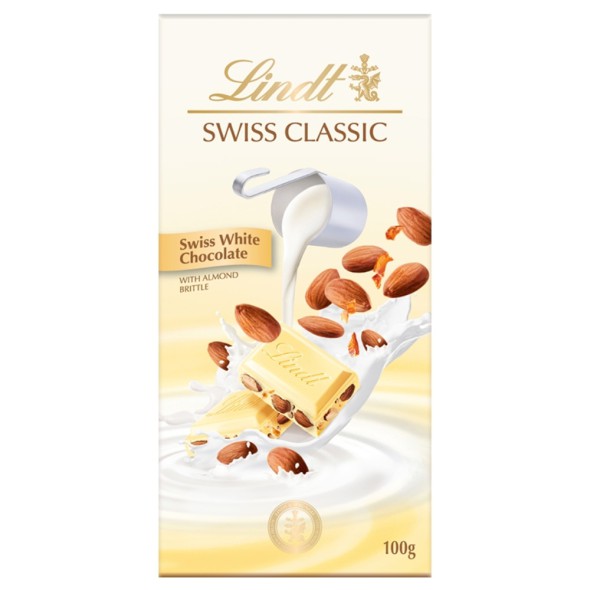 Chocolate Lindt Swiss Classic Blanco con Almendras 100 g