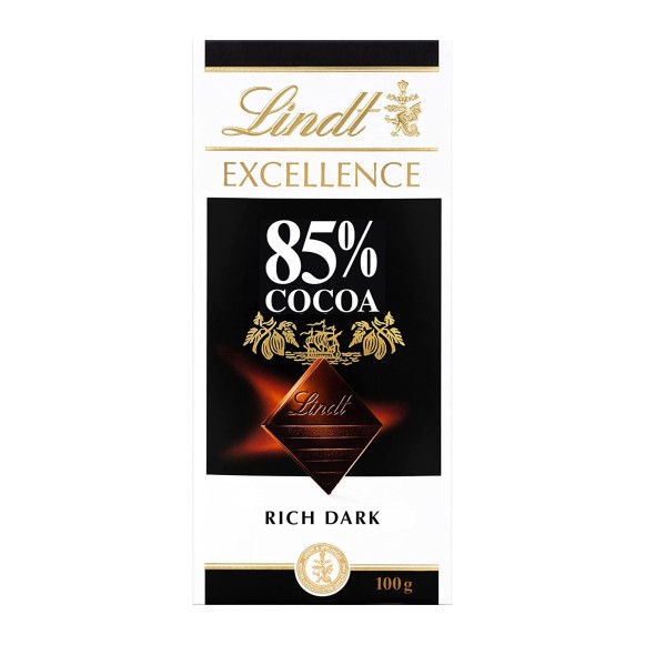 Chocolate Lindt Excellence 85% Cacao – Barra 100 g