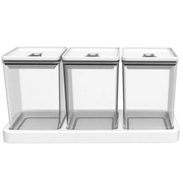 Kit Organizador Hermético Dubai Trio 1,5 Litros x 3 Blanco