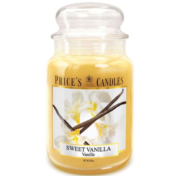 Vela Aromática Price’s Sweet Vanilla 630 g – Aroma Dulce y Cremoso