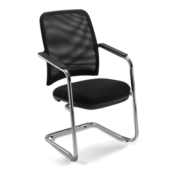 Silla Cavaletti 16006S con Base Cromada y Asiento Negro