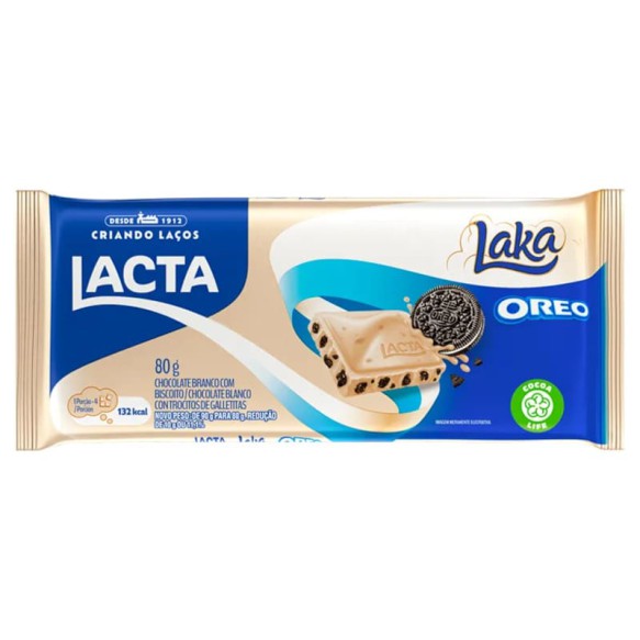 Chocolate Lacta Laka Relleno con Galleta Oreo 80g