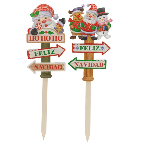 Estaca Navideña Decorativa Surtida “Feliz Navidad” 70 cm