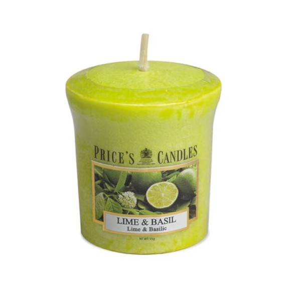 Vela Votiva Price’s Lime & Basil 55 g