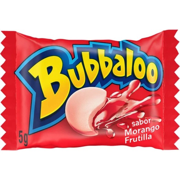 Chicle Bubbaloo Sabor Morango 300 g – 60 Unidades