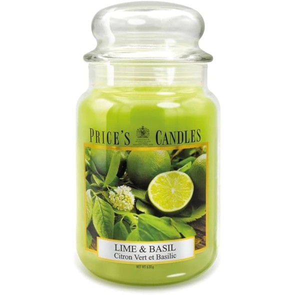 Vela Aromática Price’s Lime & Basil 630 g – Aroma Lima y Albahaca