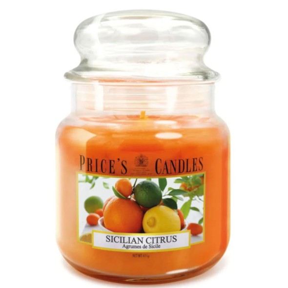 Vela Aromática Price’s Sicilian Citrus 411 g – Aroma Cítrico Mediterráneo