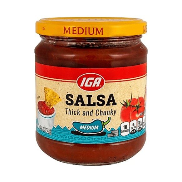 Salsa IGA Espesa y Trozada Picor Medio 439g – Chunky Medium