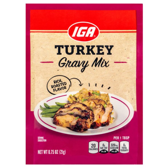 Mezcla para salsa de pavo IGA 21 g – Gravy clásico y cremoso listo en minutos