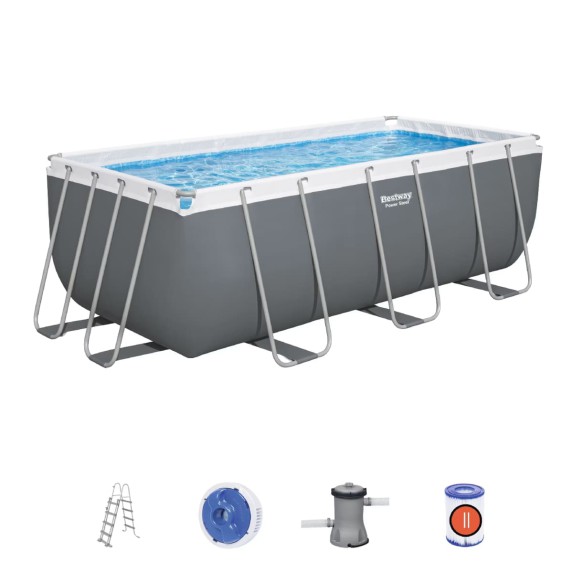 Piscina rectangular con estructura metálica Power Steel 8124 L Bestway 56456