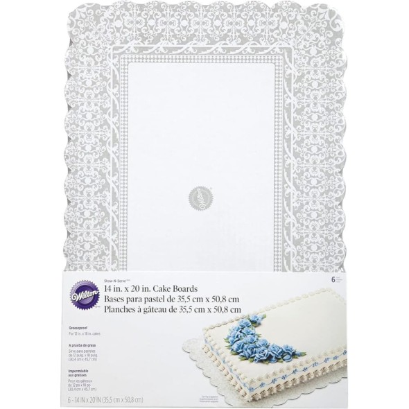 Wilton Bases para Pastel Rectangulares 35,5 x 50,8 cm - Pack de 6 unidades