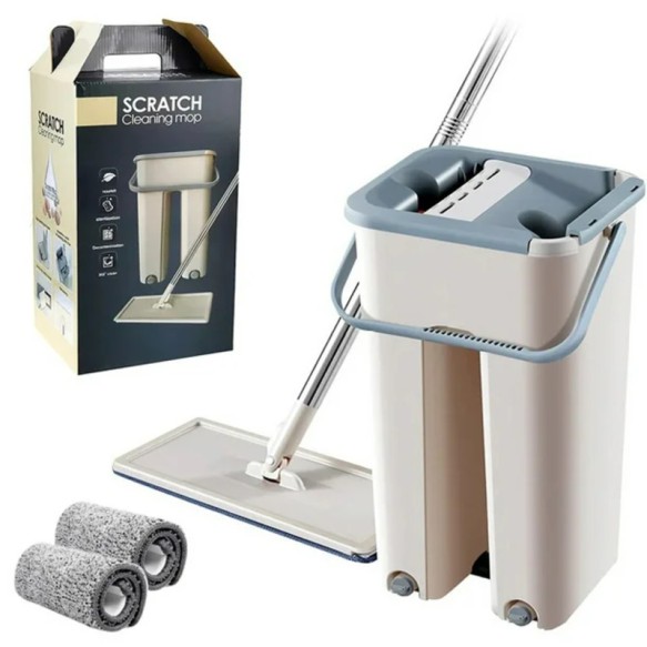 Mopa Scratch con Balde y 2 Paños Reutilizables