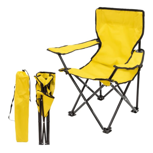 Silla Plegable Infantil EVERYDAY ESSENTIALS Amarilla para Exteriores con Portavasos