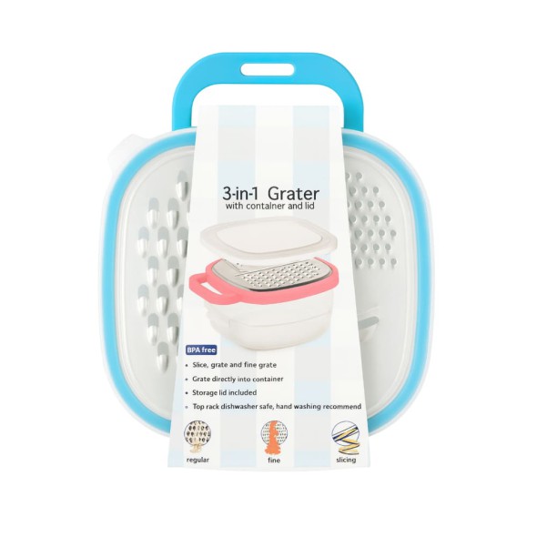 Rallador 3 en 1 con recipiente y tapa Momentum Brands