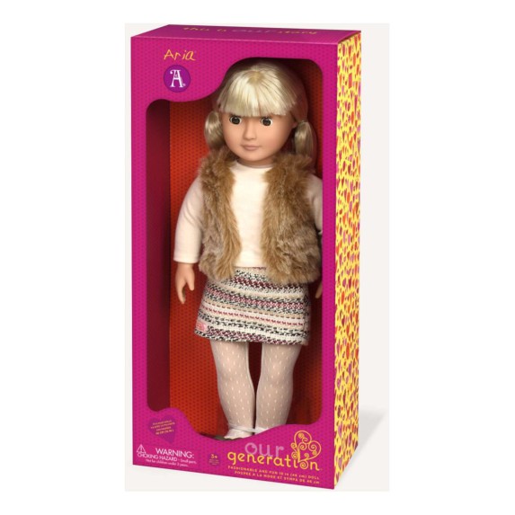 Muñeca Aria Our Generation 46 cm – Cabello Rubio con Ropa y Accesorios