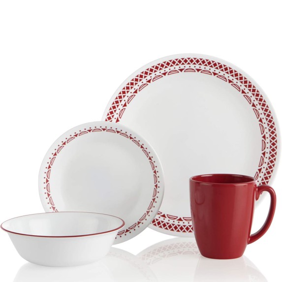 Vajilla Corelle 16 Piezas Córdoba – Diseño Moderno y Liviano con Tecnología Vitrelle®
