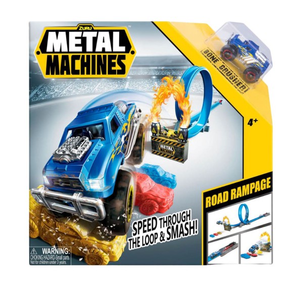 Pista de Carreras ZURU Metal Machines Road Rampage – Con Auto Metálico y Lanzador #6701