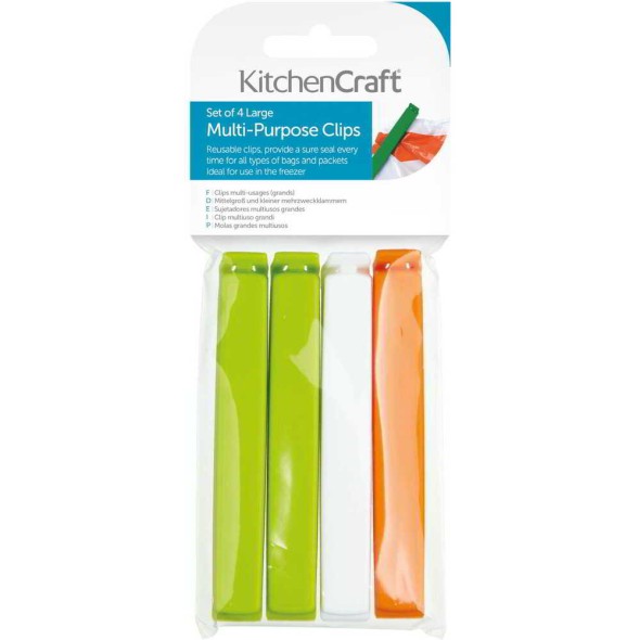 KitchenCraft Pinza Cierra Bolsas 11 cm x 4 Unidades