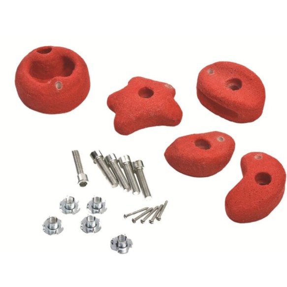 Piedras de Escalada KBT 5 Piezas Rojas 347.001.001.001