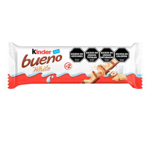 Chocolate Blanco Kinder Bueno 39g – Barra Rellena de Avellanas