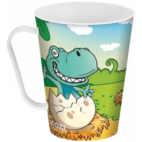 Taza Plástica Decorada Dino Bebé 430 ml Kozi Plast 1403T