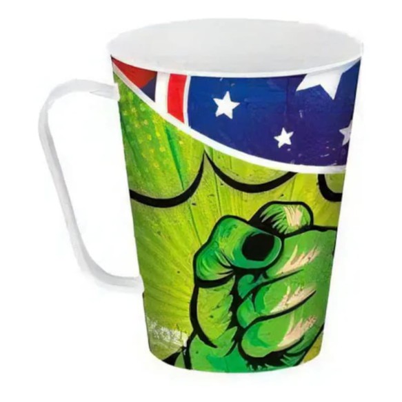 Taza Plástica Decorada Héroes 430 ml Kozi Plast 1402H