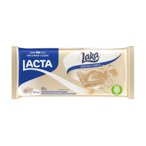 Chocolate Blanco Lacta Laka 80 g – Tableta Cremosa