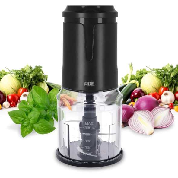 Picadora Eléctrica ADE KG2401-01 – 400 W, Capacidad 500 ml, 4 Cuchillas de Acero Inoxidable