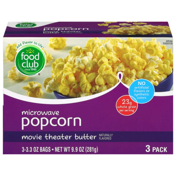 Pororo para Microondas Food Club Sabor Manteca Estilo Cine – 3 Pack (281 g)