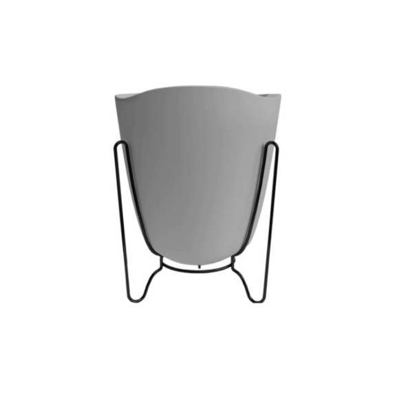 maceta con soporte metalico cemento 18 cm decorativa