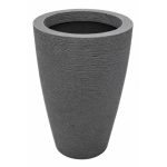 maceta decorativa cone graffiato versailles gris 55 cm