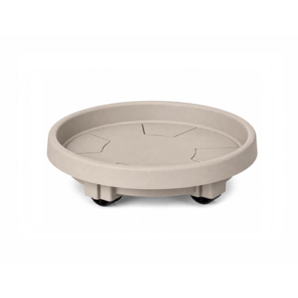 base para maceta con ruedas gris 30 cm