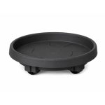 base para maceta con ruedas negra 35 cm