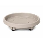 base para maceta con ruedas gris 35 cm