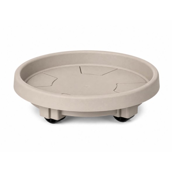 base para maceta con ruedas gris 35 cm