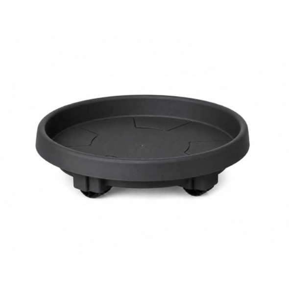 base para maceta con ruedas 30 cm negra