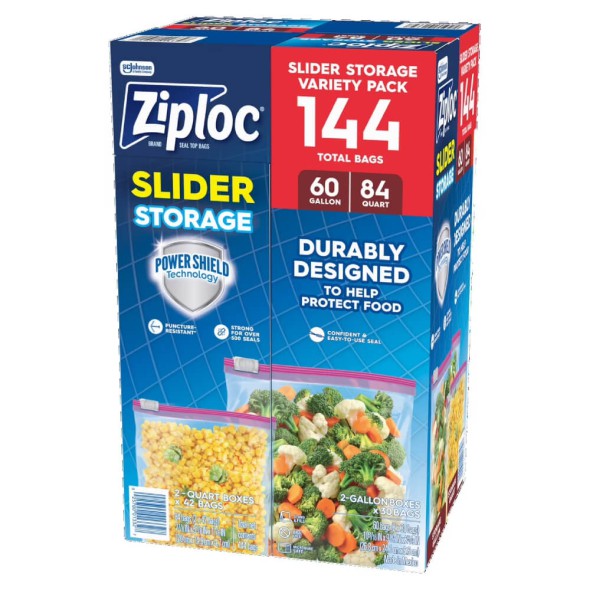 Ziploc Slider Storage Variety Pack 144 Bolsas