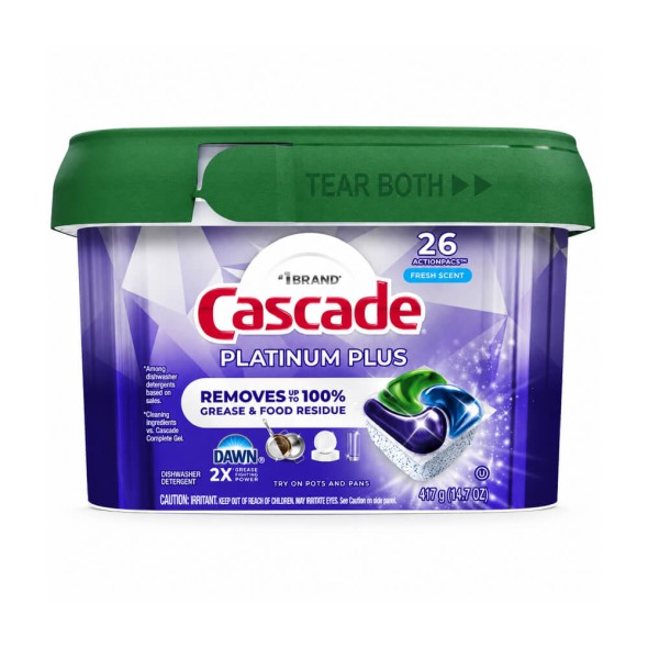Cascade Platinum Plus Cápsulas para Lavavajillas 26 Unidades 417 g
