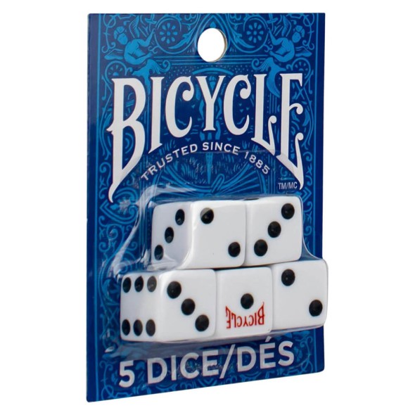 Set de 5 Dados Bicycle Blancos