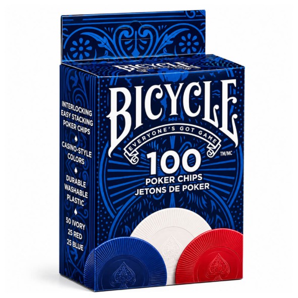 Fichas de Póker Bicycle 100 Unidades 3 Colores